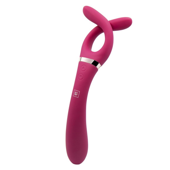 Бордовый двусторонний стимулятор Aster - 28,2 см. Бордовый двусторонний стимулятор Aster - 28,2 см.