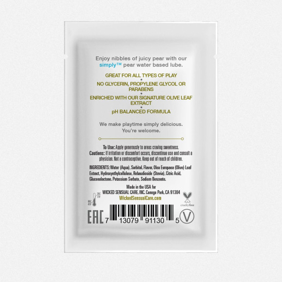 Саше лубриканта на водной основе Simply Aqua Pear с ароматом груши - 3 мл. Саше лубриканта на водной основе Simply Aqua Pear с ароматом груши - 3 мл.