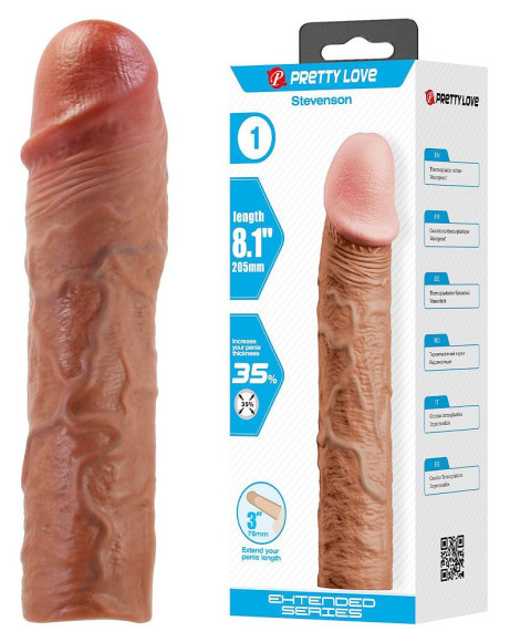 Удлиняющая насадка на пенис Stevenson - 20,5 см.