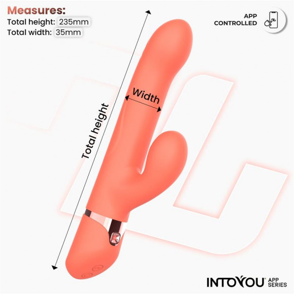 Коралловый вибратор-кролик с кольцом из бусин и имитацией фингеринга Mindy Коралловый вибратор-кролик с кольцом из бусин и имитацией фингеринга Mindy