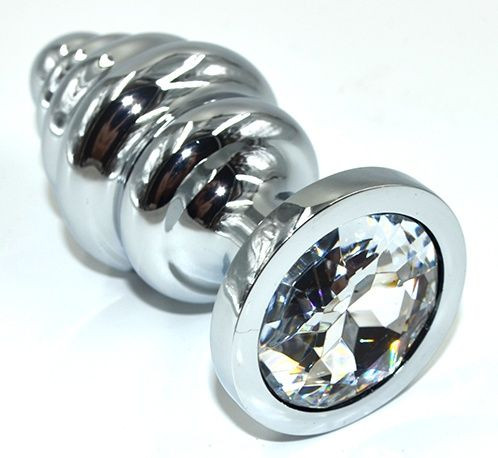 Серебристая анальная пробка из нержавеющей стали с прозрачным кристаллом - 8,8 см. Серебристая анальная пробка из нержавеющей стали с прозрачным кристаллом - 8,8 см.