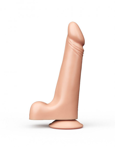 Фаллоимитатор-реалистик с мошонкой на присоске - 17,8 см. Фаллоимитатор-реалистик с мошонкой на присоске - 17,8 см.