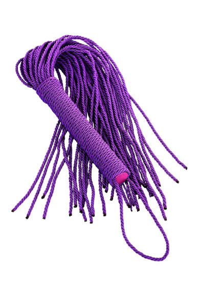 Сиреневый флоггер из веревки Theatre - 48,5 см. Сиреневый флоггер из веревки Theatre - 48,5 см.