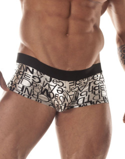 Серебристые трусы-хипсы с черными буквами Серебристые трусы-хипсы с черными буквами