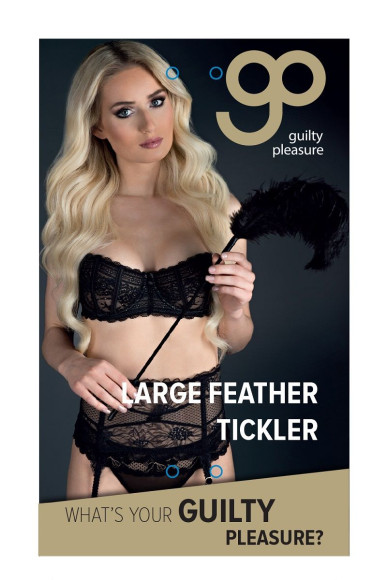 Стек с большим чёрным пером Large Feather Tickler - 65 см. Стек с большим чёрным пером Large Feather Tickler - 65 см.