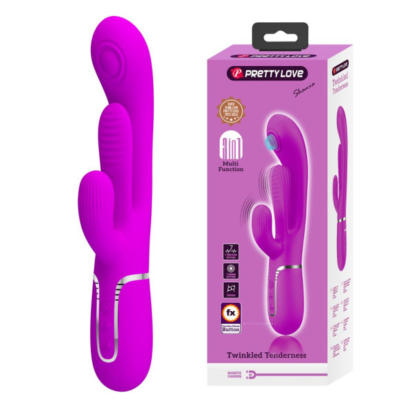 Лиловый мультифункциональный вибратор Shania - 22,2 см.