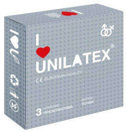 Презервативы с точками Unilatex Dotted - 3 шт. Презервативы с точками Unilatex Dotted - 3 шт.