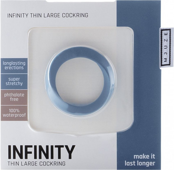 Синее эрекционное кольцо Infinity Thin Large Синее эрекционное кольцо Infinity Thin Large