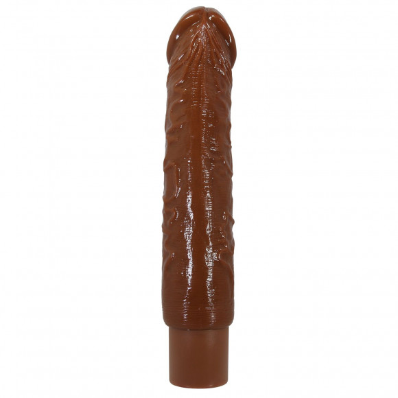Коричневый реалистичный вибратор Rufus - 23,8 см.