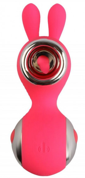 Красный вибростимулятор с ушками Красный вибростимулятор с ушками