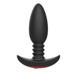 Черная анальная вибропробка Anal Vibrator с пультом ДУ - 13,5 см.