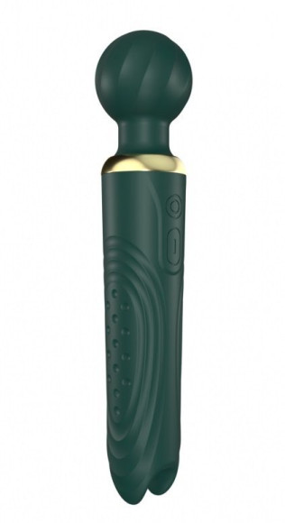 Зеленый двусторонний вибратор-wand Secwell - 22 см.