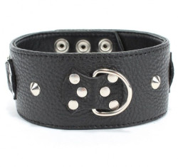 Черный кожаный ошейник с короткими шипами Черный кожаный ошейник с короткими шипами