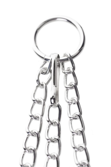 Черно-серебристые зажимы для сосков с кольцом для пениса TOYFA Metal Черно-серебристые зажимы для сосков с кольцом для пениса TOYFA Metal