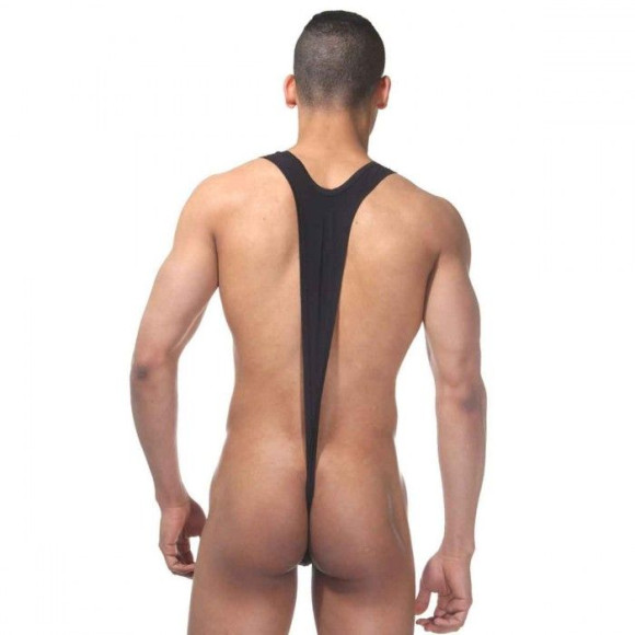 Черное мужское боди на широких лямках Черное мужское боди на широких лямках