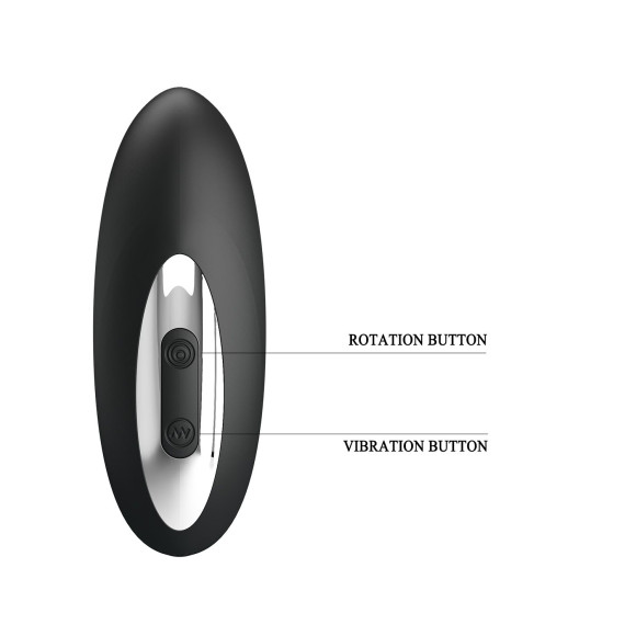 Черный стимулятор простаты с функцией римминга - 15,9 см.