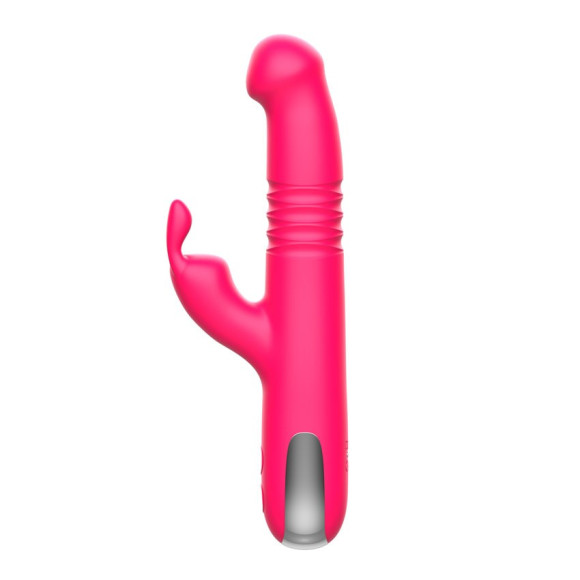 Розовый вибратор-ротатор со стимулятором клитора и возвратно-поступательными движениями - 22,4 см. Розовый вибратор-ротатор со стимулятором клитора и возвратно-поступательными движениями - 22,4 см.