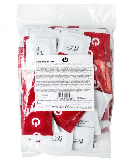 Супертонкие презервативы ON) Super Thin - 100 шт. Супертонкие презервативы ON) Super Thin - 100 шт.