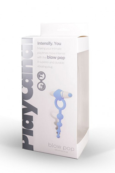 Голубое эрекционное виброкольцо PLAY CANDI BLOW POP с анальной цепочкой Голубое эрекционное виброкольцо PLAY CANDI BLOW POP с анальной цепочкой