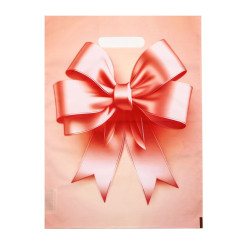 Пакет с принтом в виде банта с вырубной ручкой (30х40 см) Пакет с принтом в виде банта с вырубной ручкой (30х40 см)