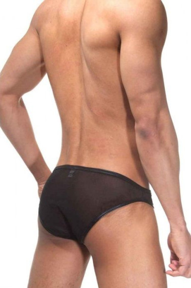 Черные трусы-слипы с блестящей окантовкой Черные трусы-слипы с блестящей окантовкой