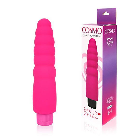 Розовый силиконовый вибратор Cosmo - 15 см. Розовый силиконовый вибратор Cosmo - 15 см.