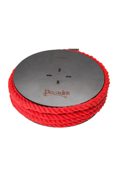 Красная веревка для шибари на катушке - 10 м.