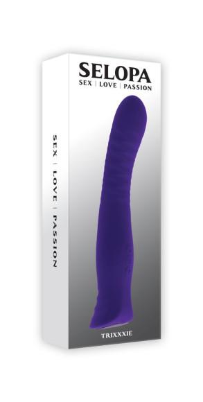 Фиолетовый вибростимулятор Trixxxie - 22,2 см.