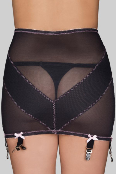 Полупрозрачный широкий пояс для чулок с бантиками Полупрозрачный широкий пояс для чулок с бантиками