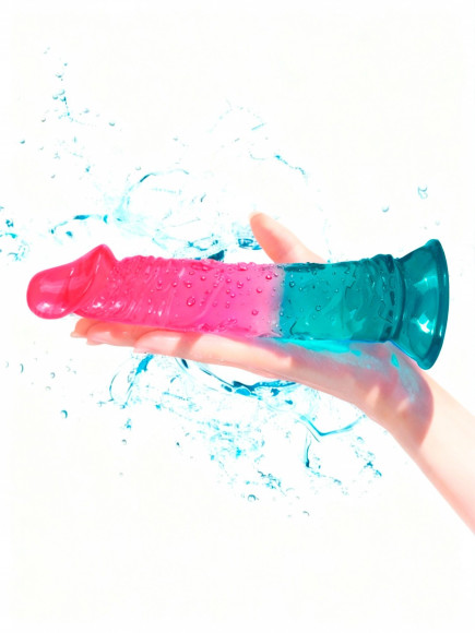 Яркий двухцветный фаллоимитатор с присоской Яркий двухцветный фаллоимитатор с присоской