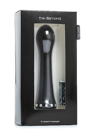 Вибратор с кристаллами The Diamond Black - 16,5 см. Вибратор с кристаллами The Diamond Black - 16,5 см.