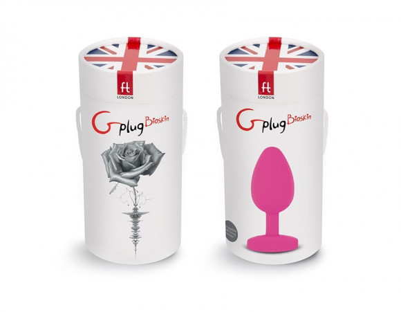 Ярко-розовая анальная пробка Gplug Bioskin - 10,5 см.
