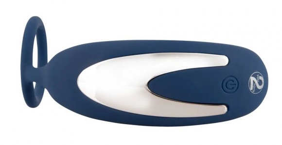 Синий вибростимулятор простаты с кольцом - 14,5 см. Синий вибростимулятор простаты с кольцом - 14,5 см.