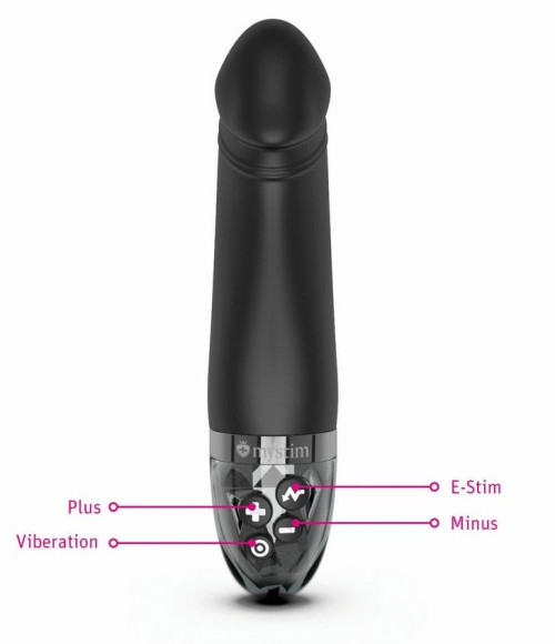 Черный вибратор с электростимуляцией Real Deal Neal - 16,5 см. Черный вибратор с электростимуляцией Real Deal Neal - 16,5 см.