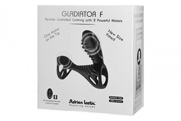 Черная универсальная вибронасадка на пенис с пультом ДУ Gladiator F Черная универсальная вибронасадка на пенис с пультом ДУ Gladiator F