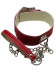 Красный ошейник с металлическим поводком и замочком Красный ошейник с металлическим поводком и замочком