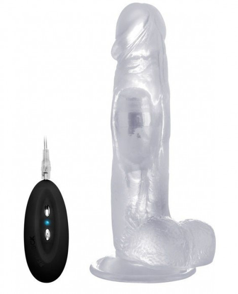 Прозрачный вибратор-реалистик Vibrating Realistic Cock 8 With Scrotum - 20 см. Прозрачный вибратор-реалистик Vibrating Realistic Cock 8 With Scrotum - 20 см.