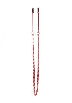 Красные клипсы на соски с цепочкой Красные клипсы на соски с цепочкой