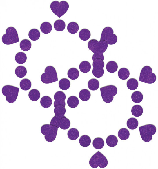 Фиолетовые открытые пестисы  Круги и сердца 