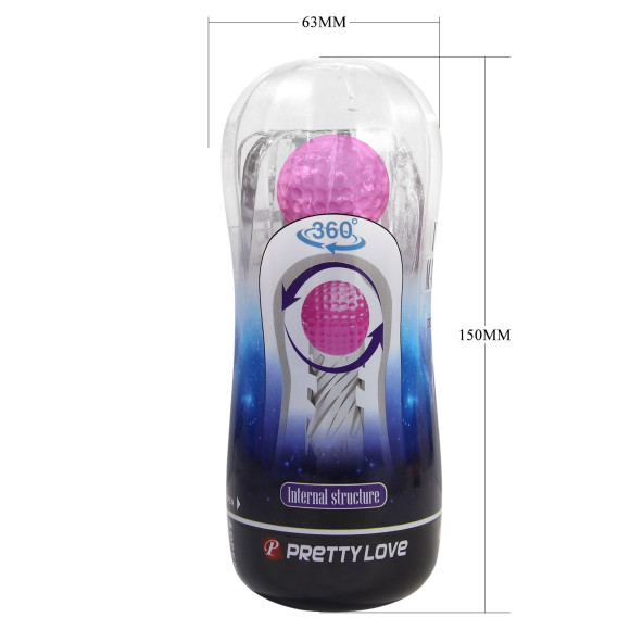 Прозрачный мастурбатор с подвижным шариком
