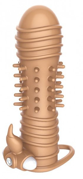 Телесная вибронасадка Dragon - 14 см. Телесная вибронасадка Dragon - 14 см.