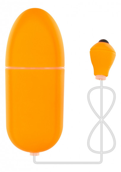 Оранжевое виброяйцо FUNKY EGG ON A WIRE - 7,5 см.