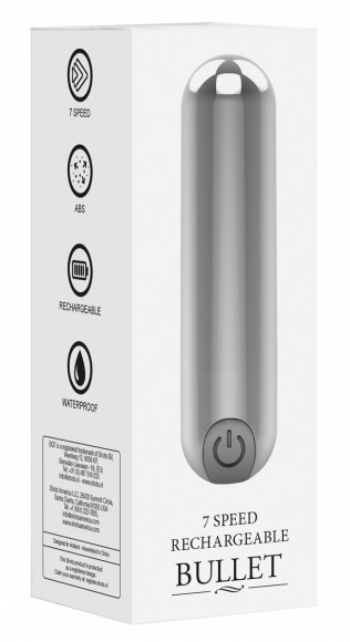 Серебристая перезаряжаемая вибропуля 7 Speed Rechargeable Bullet - 7,7 см. Серебристая перезаряжаемая вибропуля 7 Speed Rechargeable Bullet - 7,7 см.