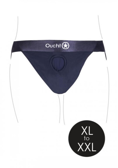 Черные трусики-джоки для страпона с вибропулей - размер XL-XXL Черные трусики-джоки для страпона с вибропулей - размер XL-XXL