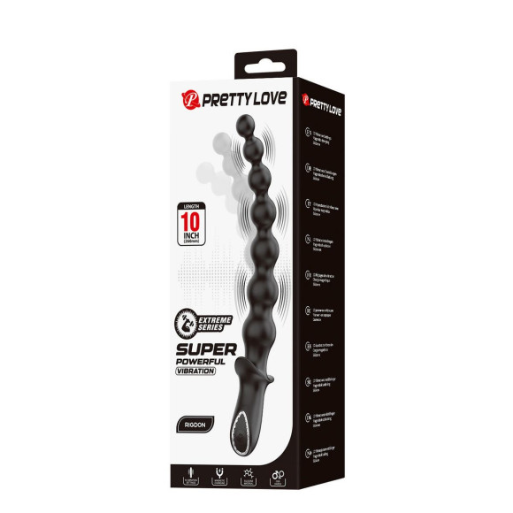 Черная анальная ёлочка с мощной вибрацией Rigdon - 26 см.