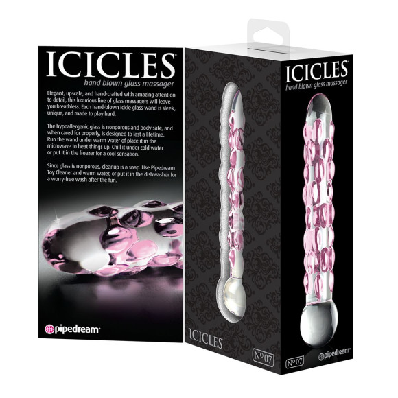 Стеклянный фаллоимитатор Icicles №7 - 17,8 см. Стеклянный фаллоимитатор Icicles №7 - 17,8 см.