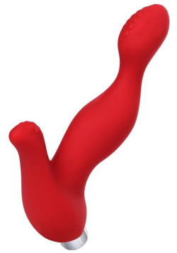 Красный силиконовый вибростимулятор простаты Proman - 12,5 см. Красный силиконовый вибростимулятор простаты Proman - 12,5 см.