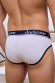 Белые мужские трусы-брифы с вырезом Белые мужские трусы-брифы с вырезом