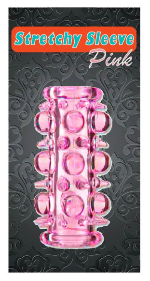 Розовая насадка на пенис с шипами и шишечками