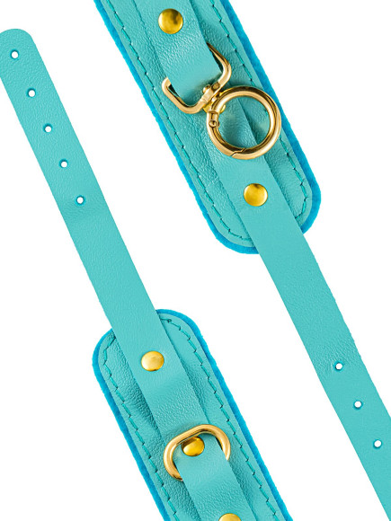 Голубые двуслойные кожаные оковы